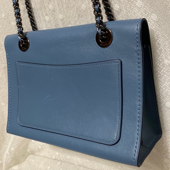 *SOLD*Coach Parker Slate Blue Leather Shoulder Bag - Picture 7 of 17